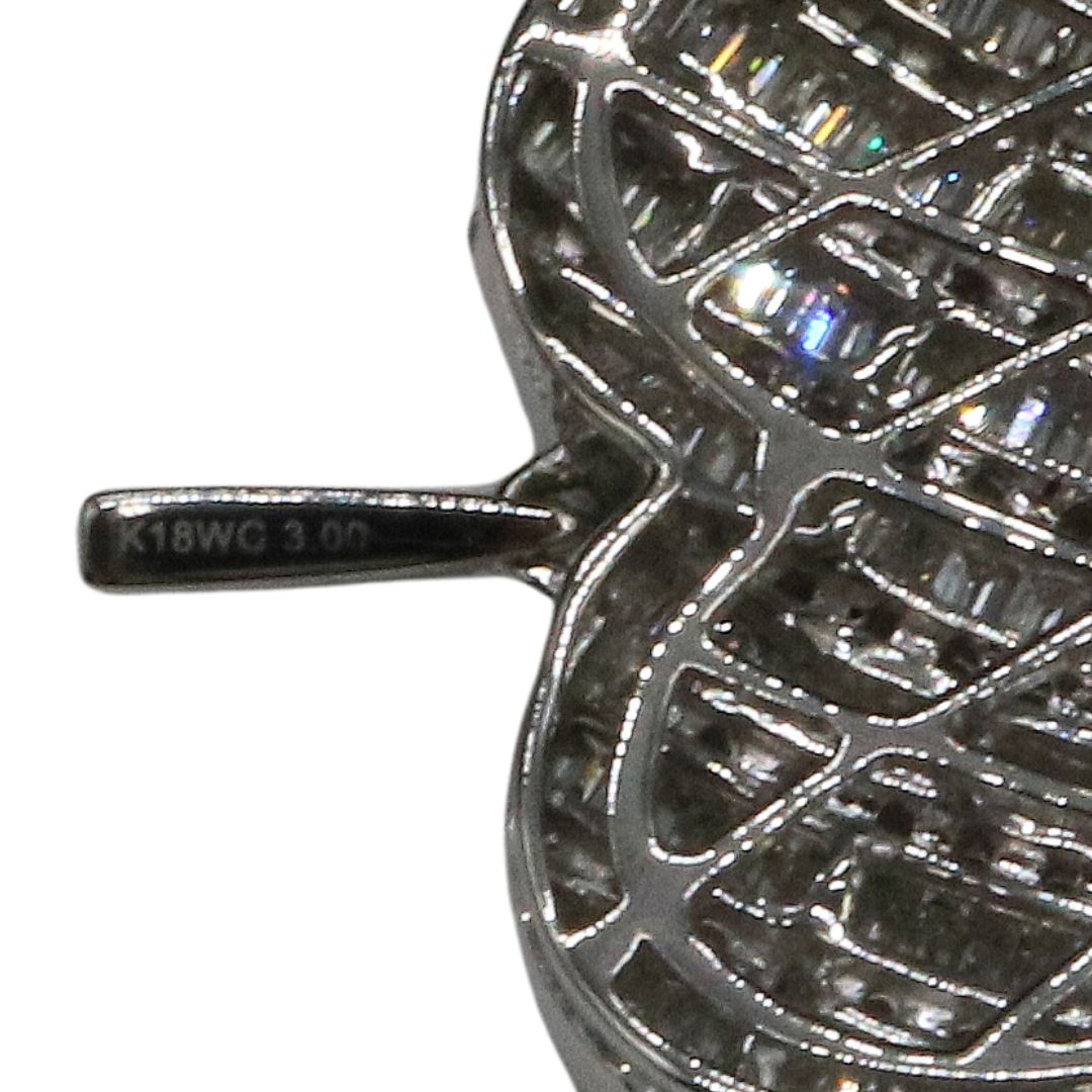 K18WG/D3.00ct<br>ハートバゲットダイヤ<br>ペンダントトップ<br>【未使用品】