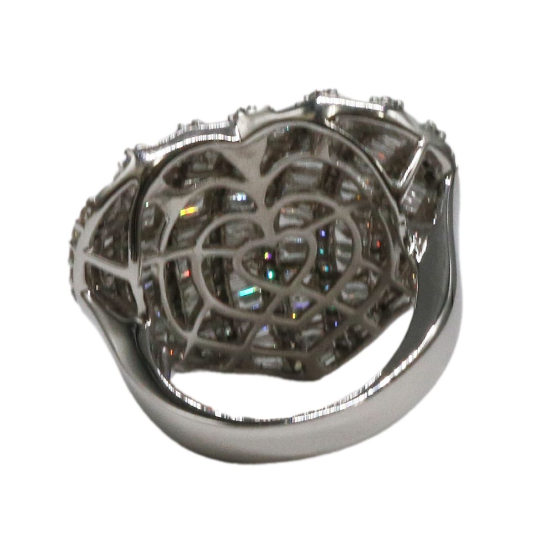 K18WG/D3.00ct<br>ハートバケットダイヤリング<br>【未使用品】