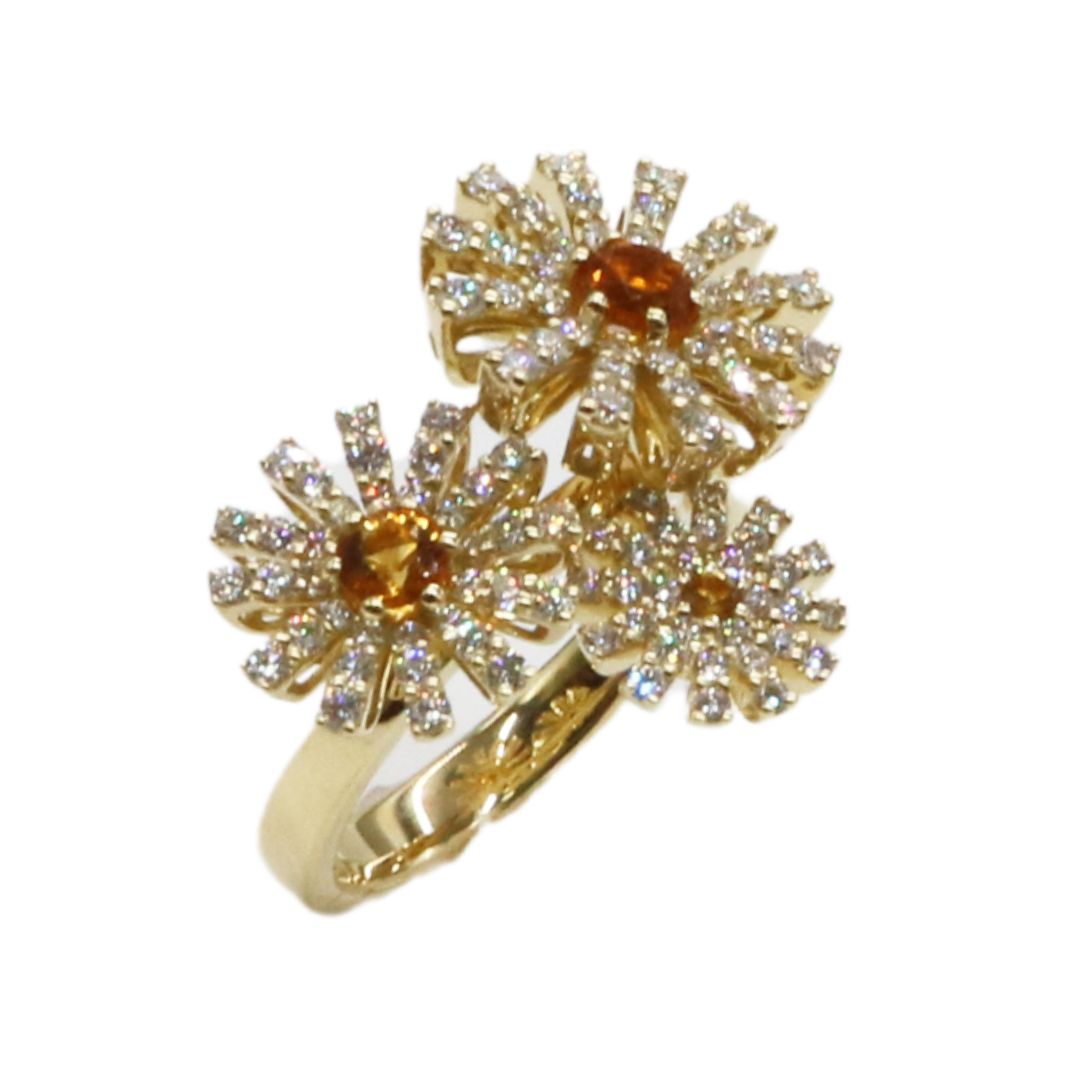 DAMIANI【ダミアーニ】<br>MARGHERITA リング<br>K18YG ダイヤモンド シトリン<br>20092056<br>【USED】