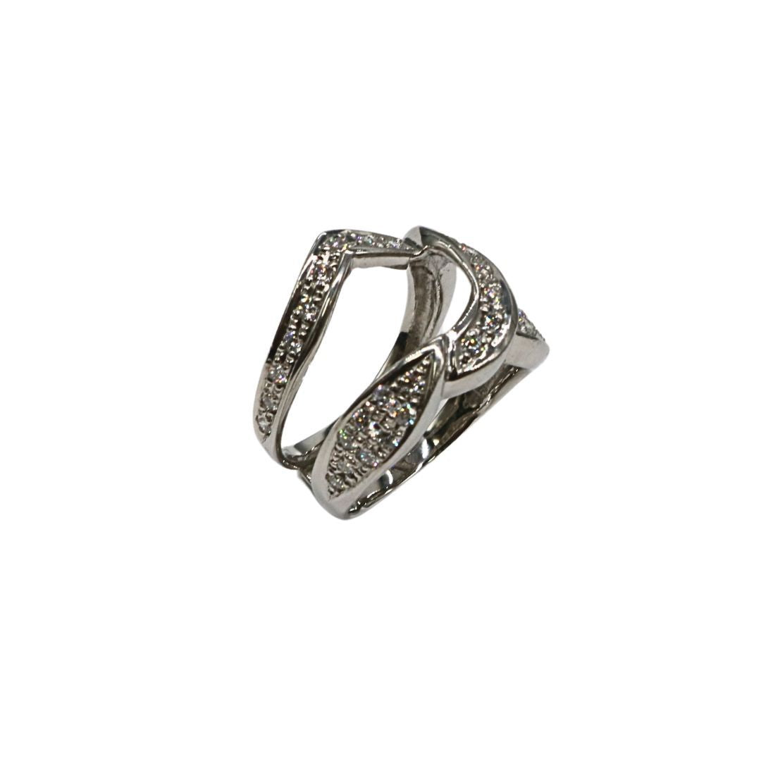 PT900/D0.67ct<br>ダイヤモンド クロス リング<br>【未使用品】