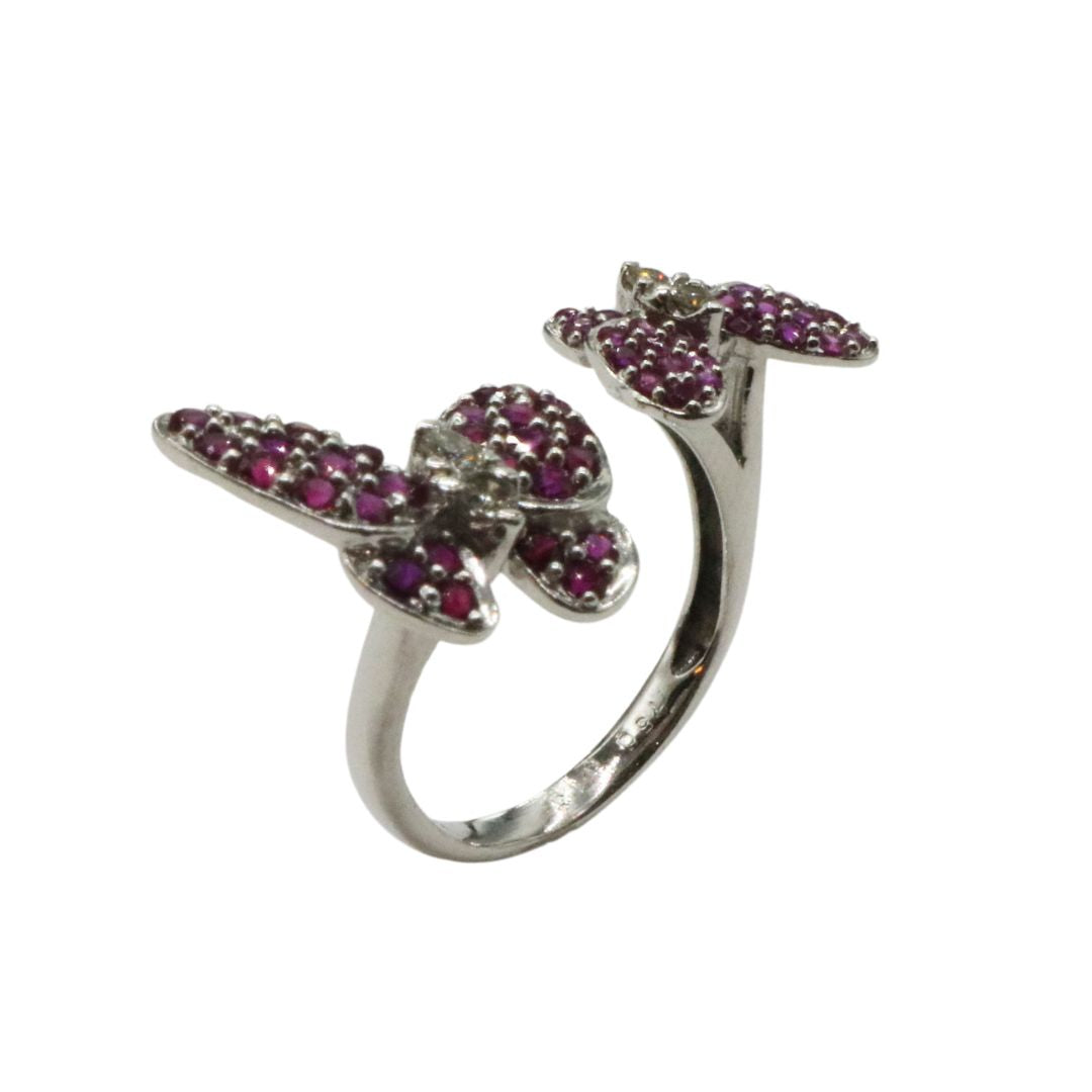 ORIGINAL JEWELRY<br>【オリジナルジュエリー】<br>K18WG/D0.13 R1.25<br>バタフライリング<br>【NEW】