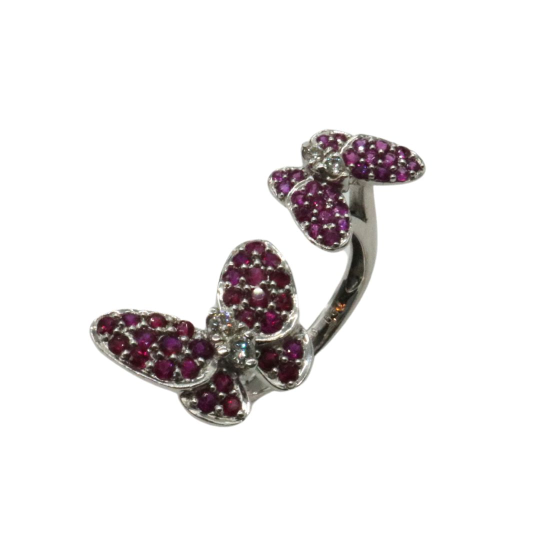 ORIGINAL JEWELRY<br>【オリジナルジュエリー】<br>K18WG/D0.13 R1.25<br>バタフライリング<br>【NEW】