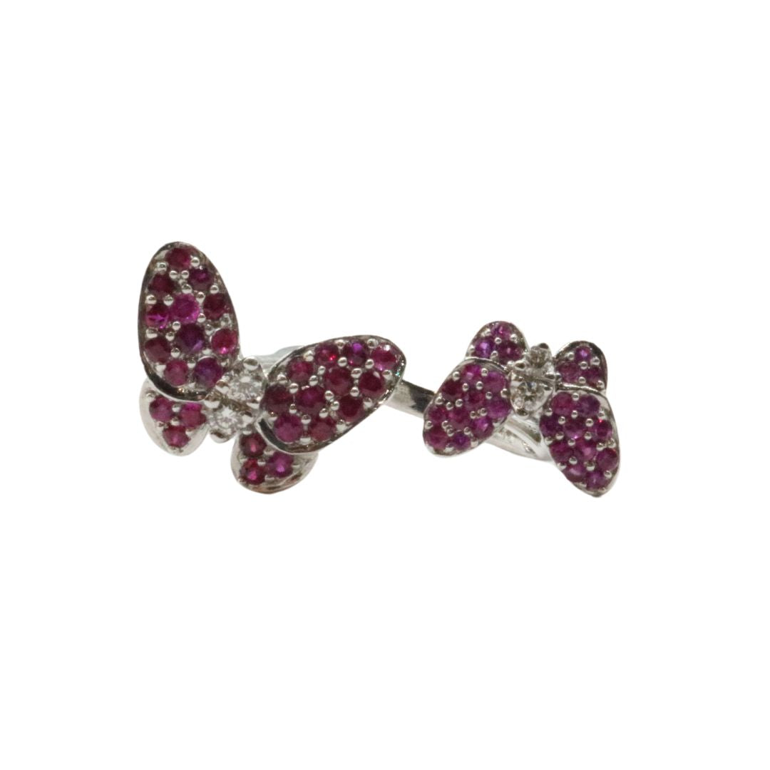 ORIGINAL JEWELRY<br>【オリジナルジュエリー】<br>K18WG/D0.13 R1.25<br>バタフライリング<br>【NEW】