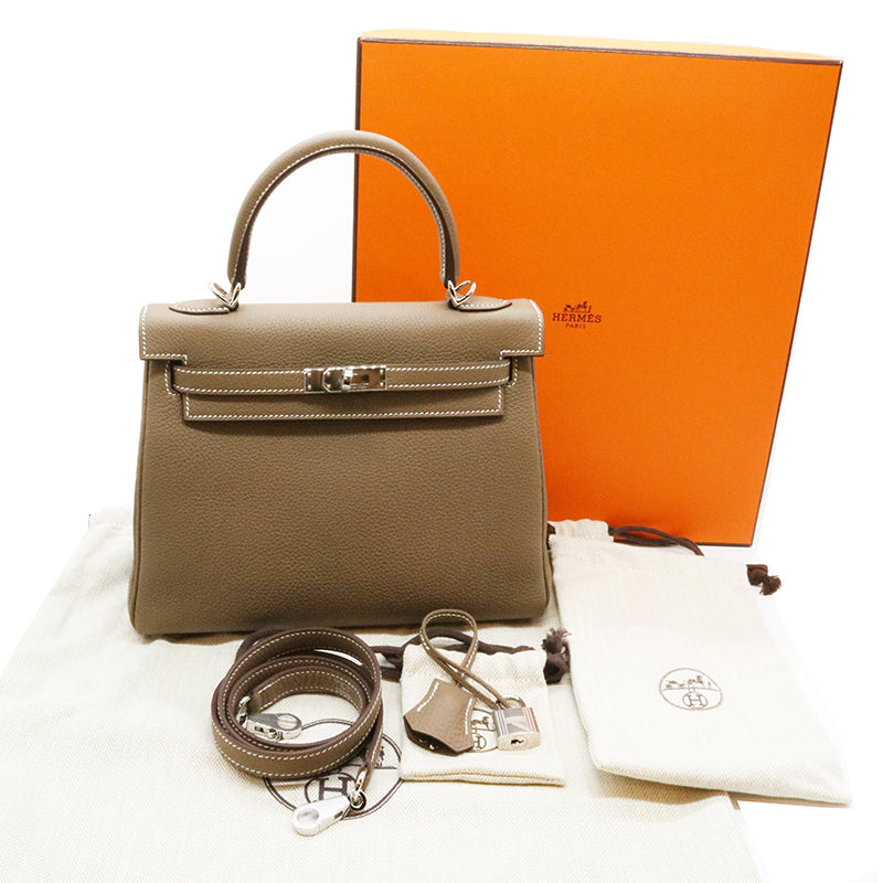 ケリー25<br>トゴ<br>エトゥープ/SV金具<br>【NEW】