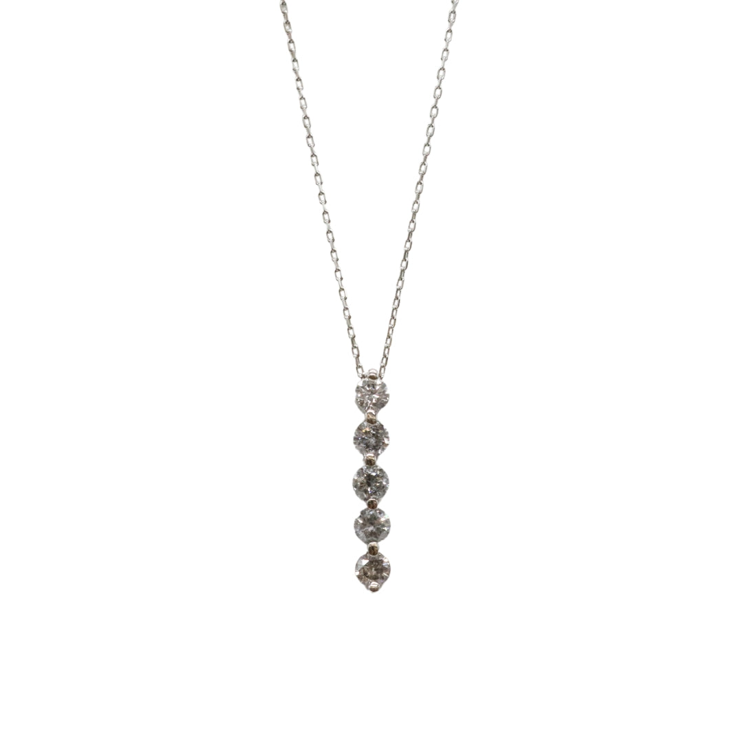 PT900/850/D0.50ct<br>5粒 ダイヤモンドネックレス<br>【NEW】