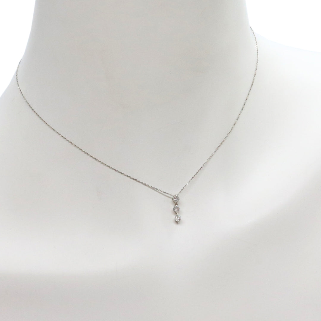 PT900/850/D0.30ct<br>3粒 ダイヤモンドネックレス<br>【NEW】