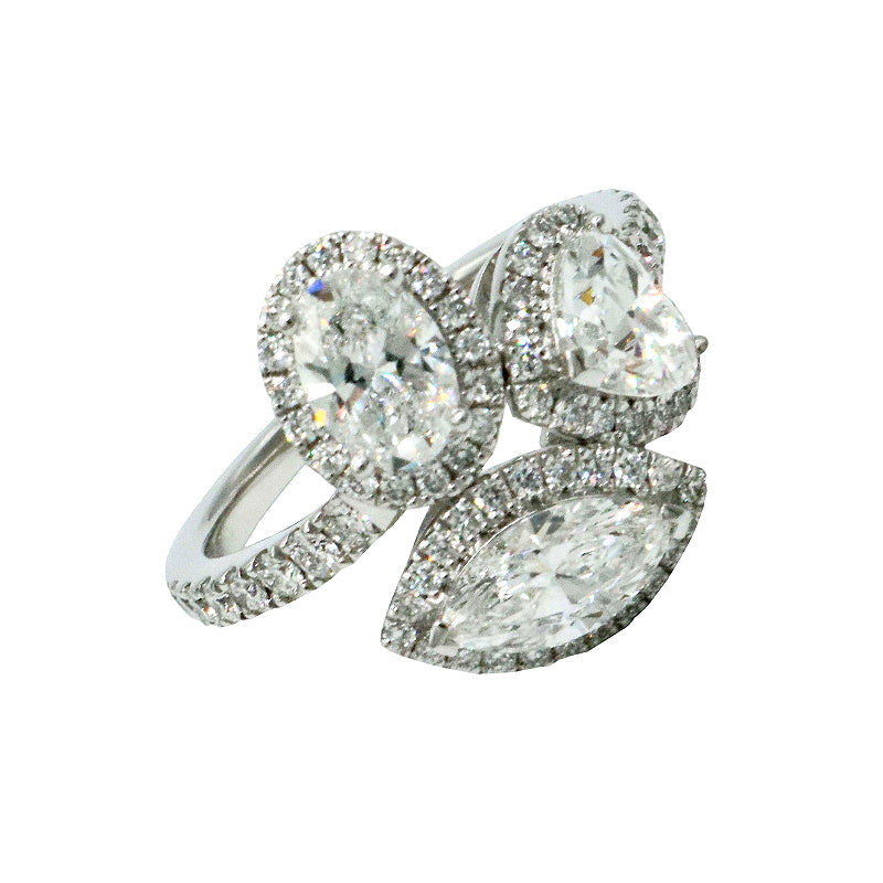 PT950/D0.55ct<BR>ハート/マーキス/オーバルカット<br>ダイヤモンドリング<BR>【NEW】