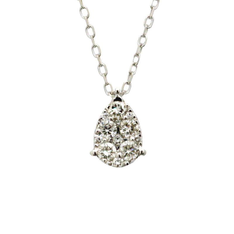 ORIGINAL JEWELRY<br>【オリジナルジュエリー】<br>K18WG/D0.20ct<BR>ドロップデザイン<BR>ダイヤモンドペンダント<BR>【NEW】