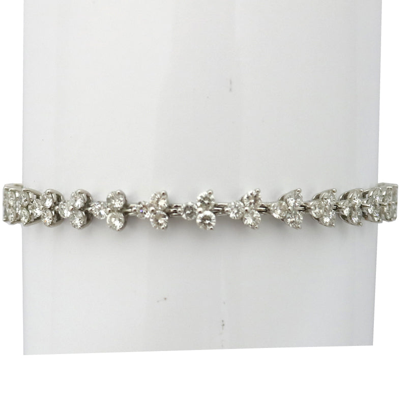 K18WG D5.00ct<BR>フラワーモチーフ<BR>ダイヤモンド<BR>ブレスレット<BR>【NEW】