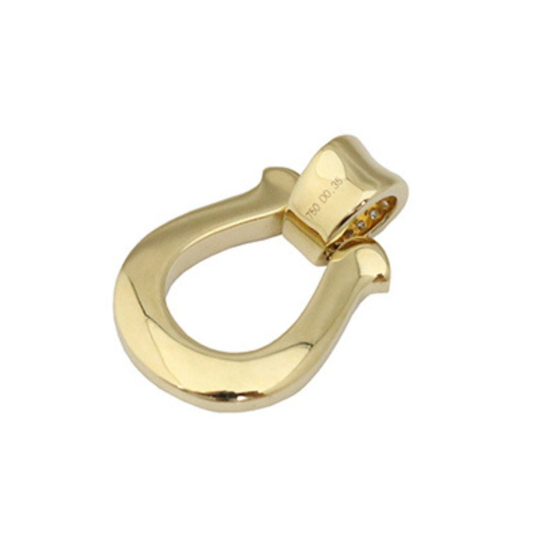 K18YG/D0.35ct<BR>馬蹄モチーフ<BR>ダイヤモンドトップ<BR>Mサイズ<BR>【NEW】
