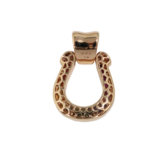 K18PG D0.22ct/2.26ct<BR>レインボー 馬蹄モチーフ<BR>ダイヤモンドトップ Lサイズ<BR>【NEW】