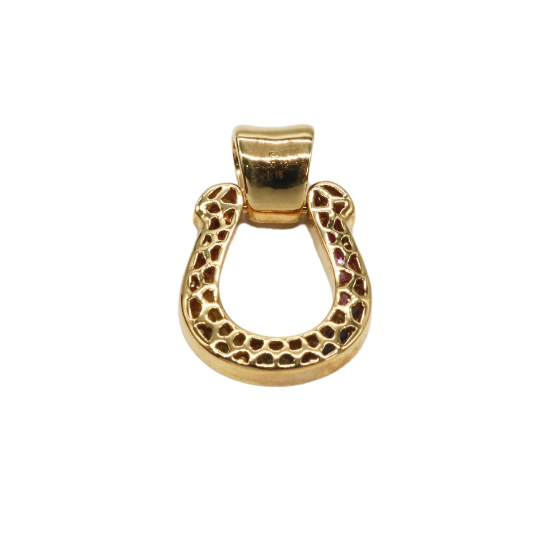 ORIGINAL JEWELRY<br>【オリジナルジュエリー】<br>K18 YG D0.12ct/1.15ct<BR>レインボー 馬蹄モチーフ<BR>ダイヤモンドトップ<BR>Mサイズ<BR>【NEW】