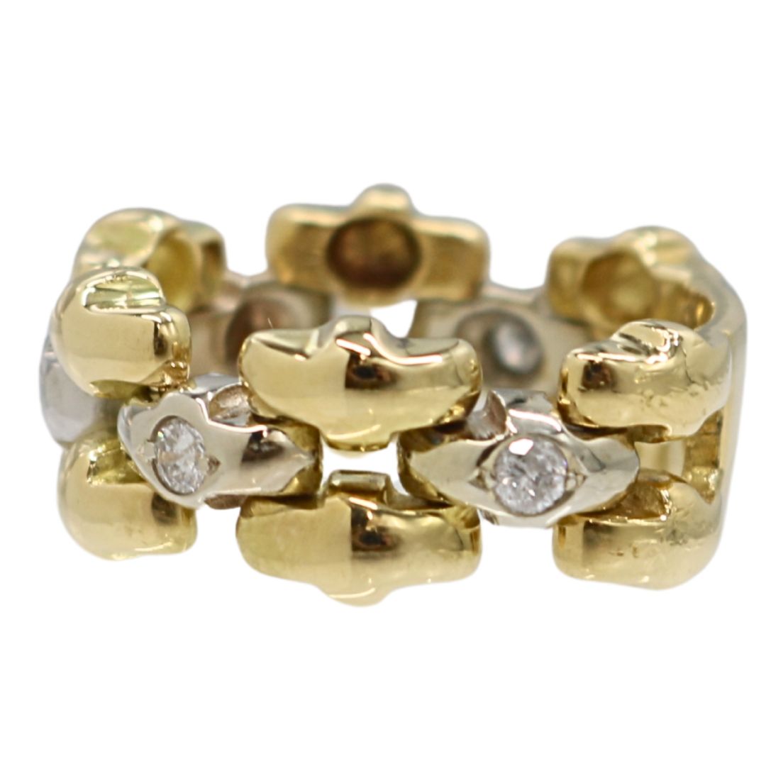 K18YG/WG D0.23ct<br>ダイヤモンド チェーンリング<br>【NEW】