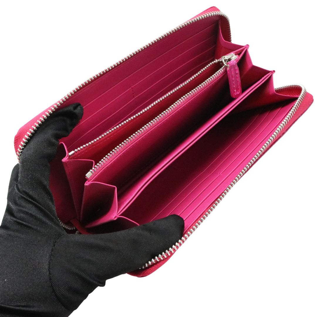 オリジナル<br>クロコダイル ロングウォレット<br>シャインローズピンク/<br>シルバー金具<br>【NEW】