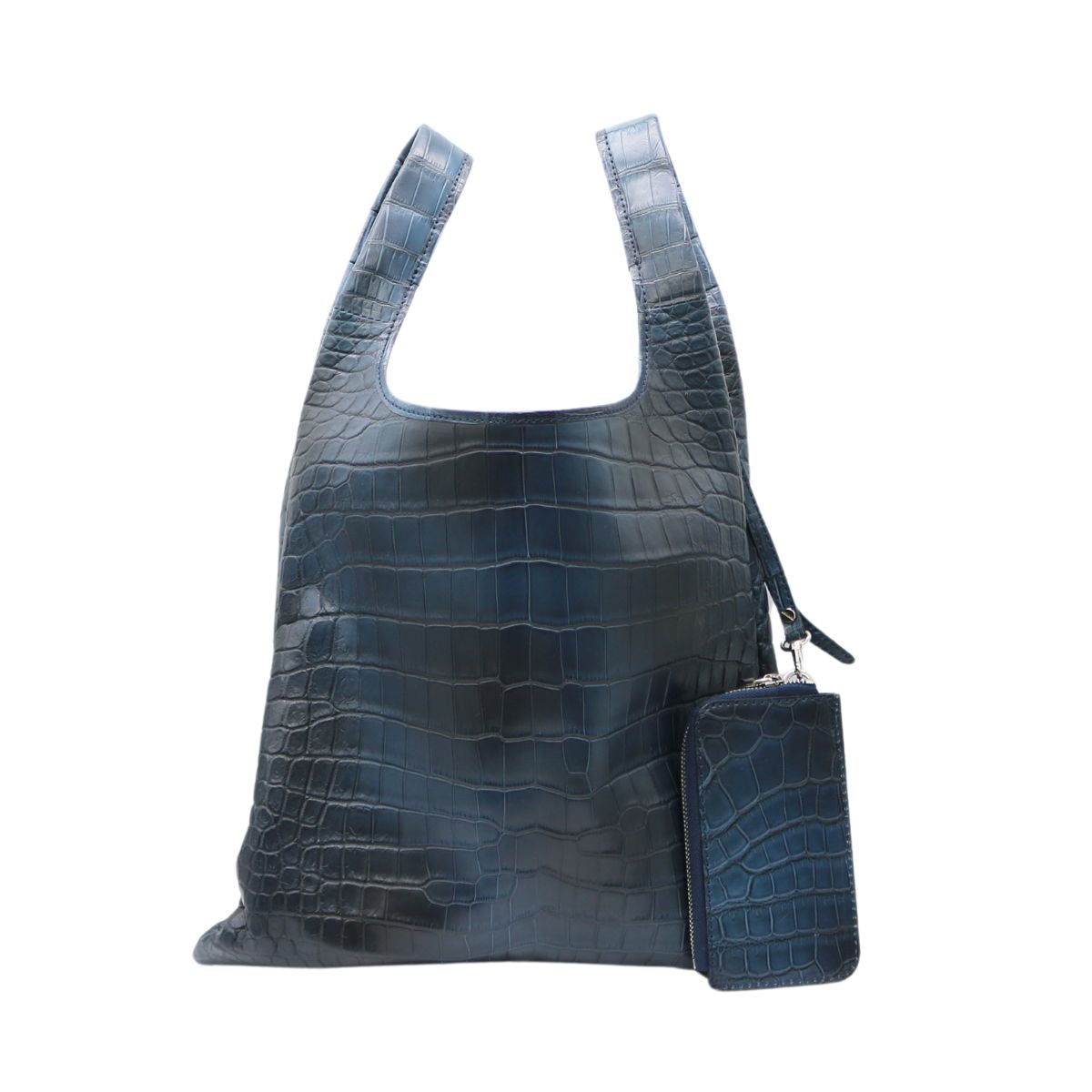 CROCODILE【クロコダイル】<br>オリジナルバッグ<br>ハンドバッグ<br>ネイビー/エメラルドブルー<br>【NEW】