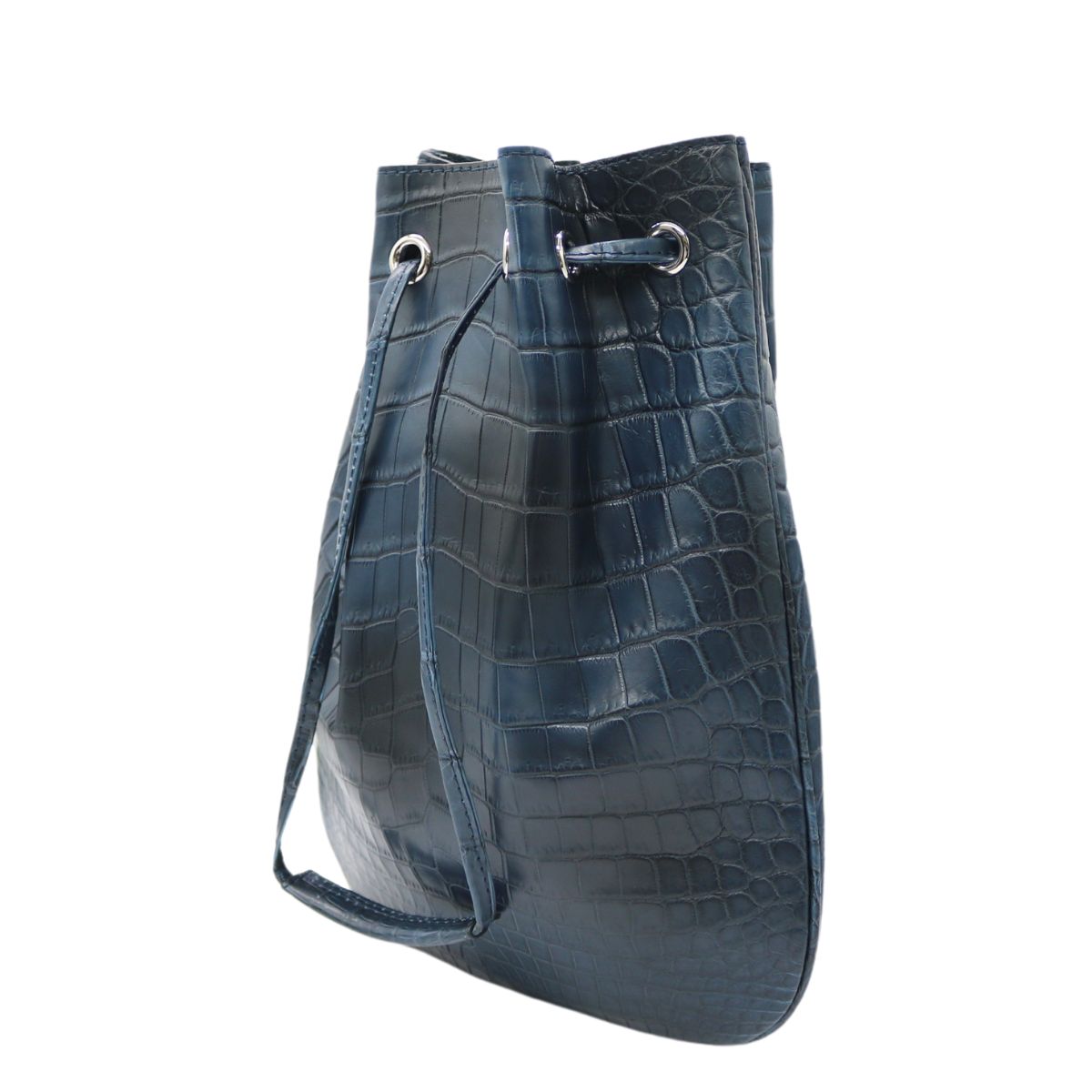 オリジナル<br>巾着バッグ<br>ネイビー/エメラルドブルー<br>【NEW】