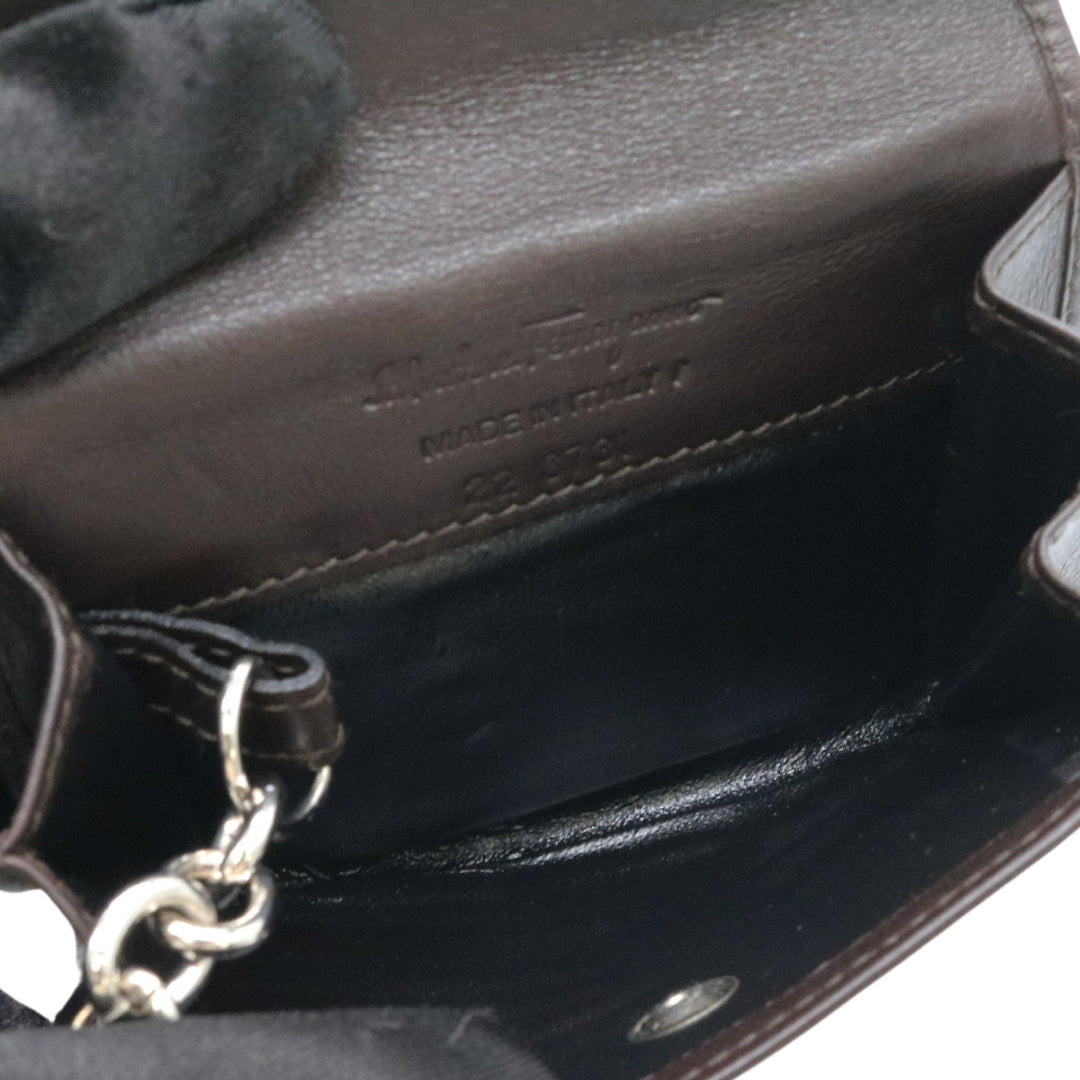 Salvatore Ferragamo<br>【サルヴァトーレフェラガモ】<br>カードケース<br>レザー ブラウン【USED】