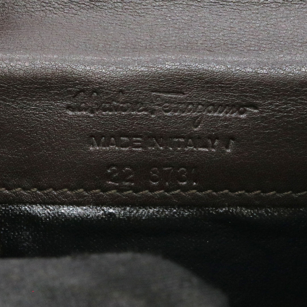 Salvatore Ferragamo<br>【サルヴァトーレフェラガモ】<br>カードケース<br>レザー ブラウン【USED】