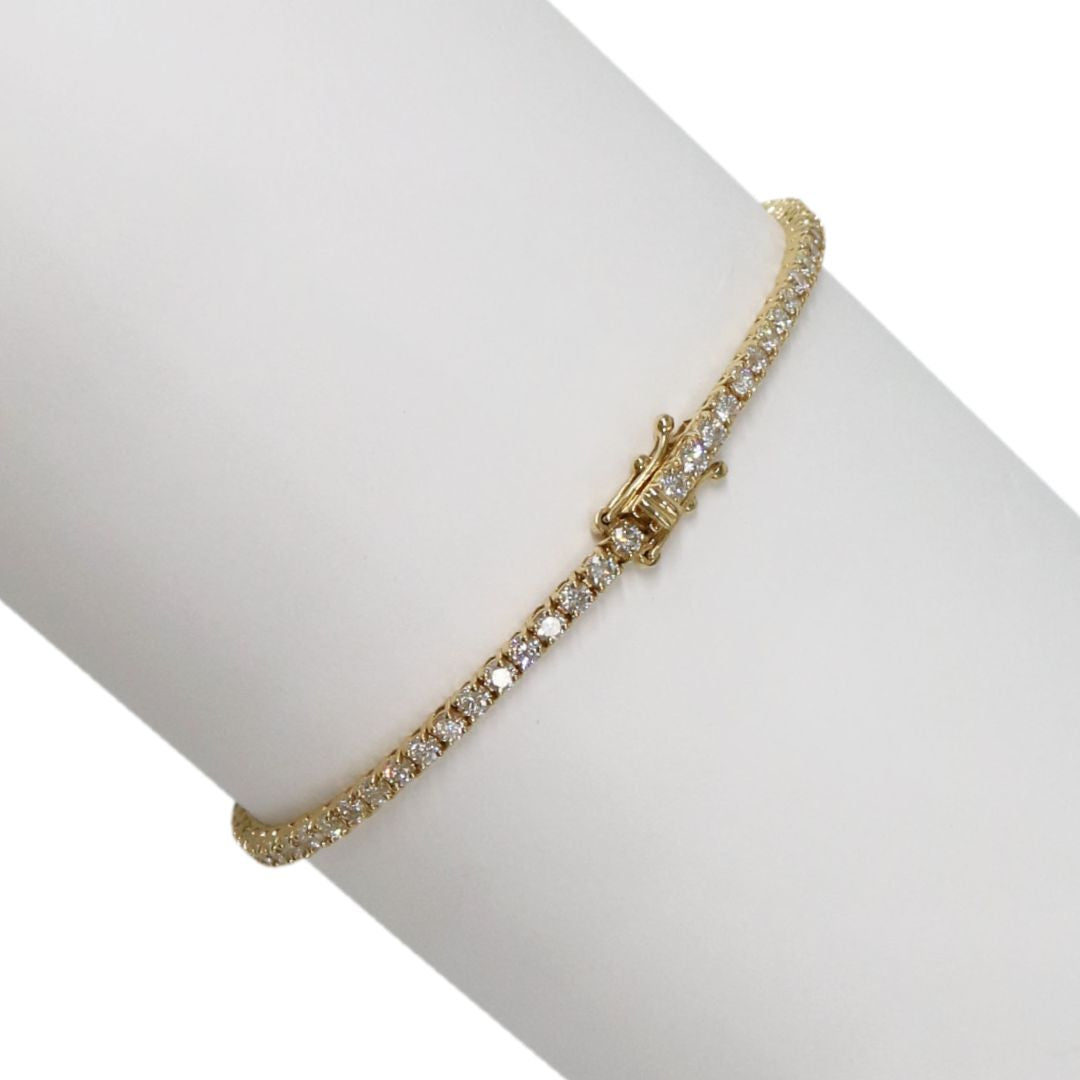 K18YG D3.01ct<br>ダイヤモンド テニスブレスレット<br>【NEW】