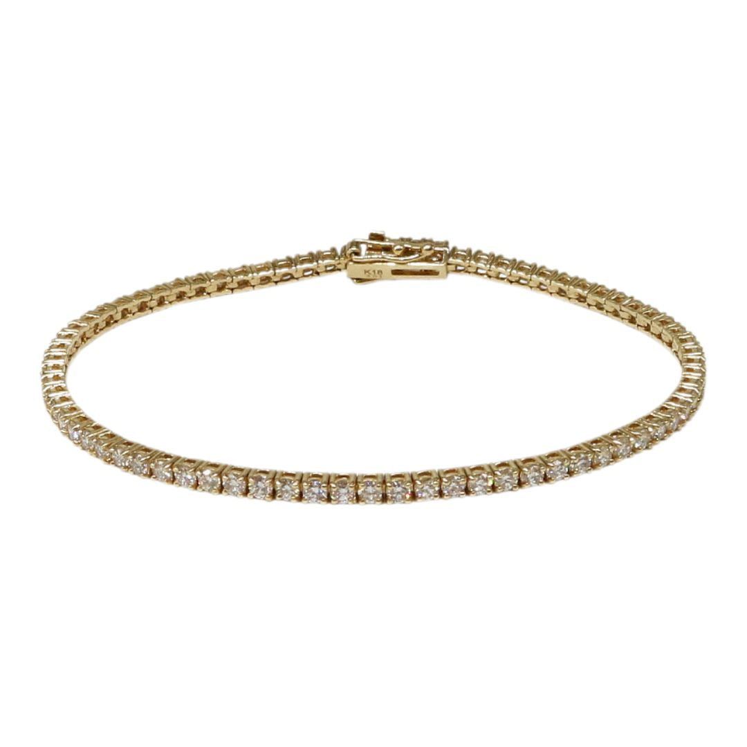 K18YG D3.01ct<br>ダイヤモンド テニスブレスレット<br>【NEW】