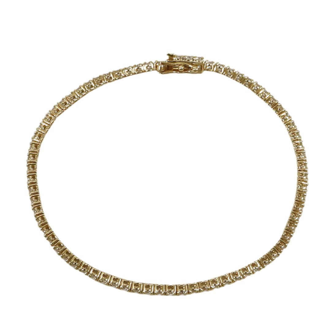 K18YG D3.01ct<br>ダイヤモンド テニスブレスレット<br>【NEW】