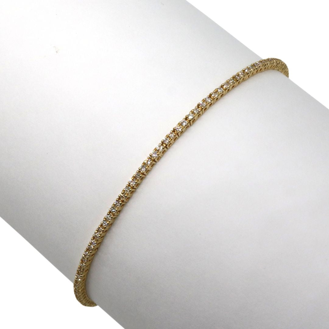 K18YG D1.00ct<br>ダイヤモンド テニスブレスレット<br>【NEW】