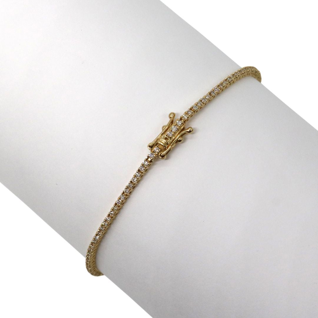 K18YG D1.00ct<br>ダイヤモンド テニスブレスレット<br>【NEW】