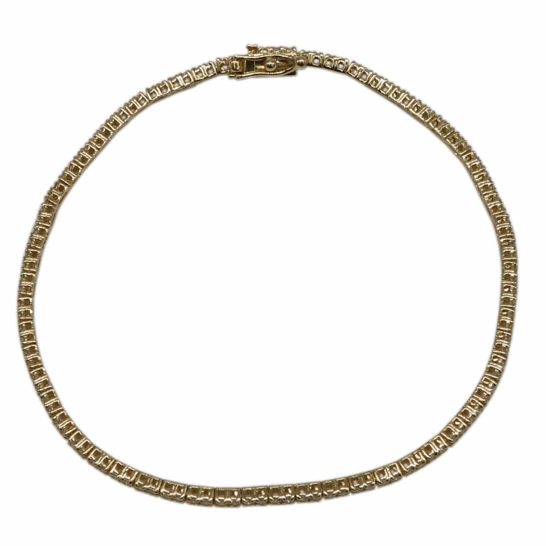 K18YG D1.00ct<br>ダイヤモンド テニスブレスレット<br>【NEW】