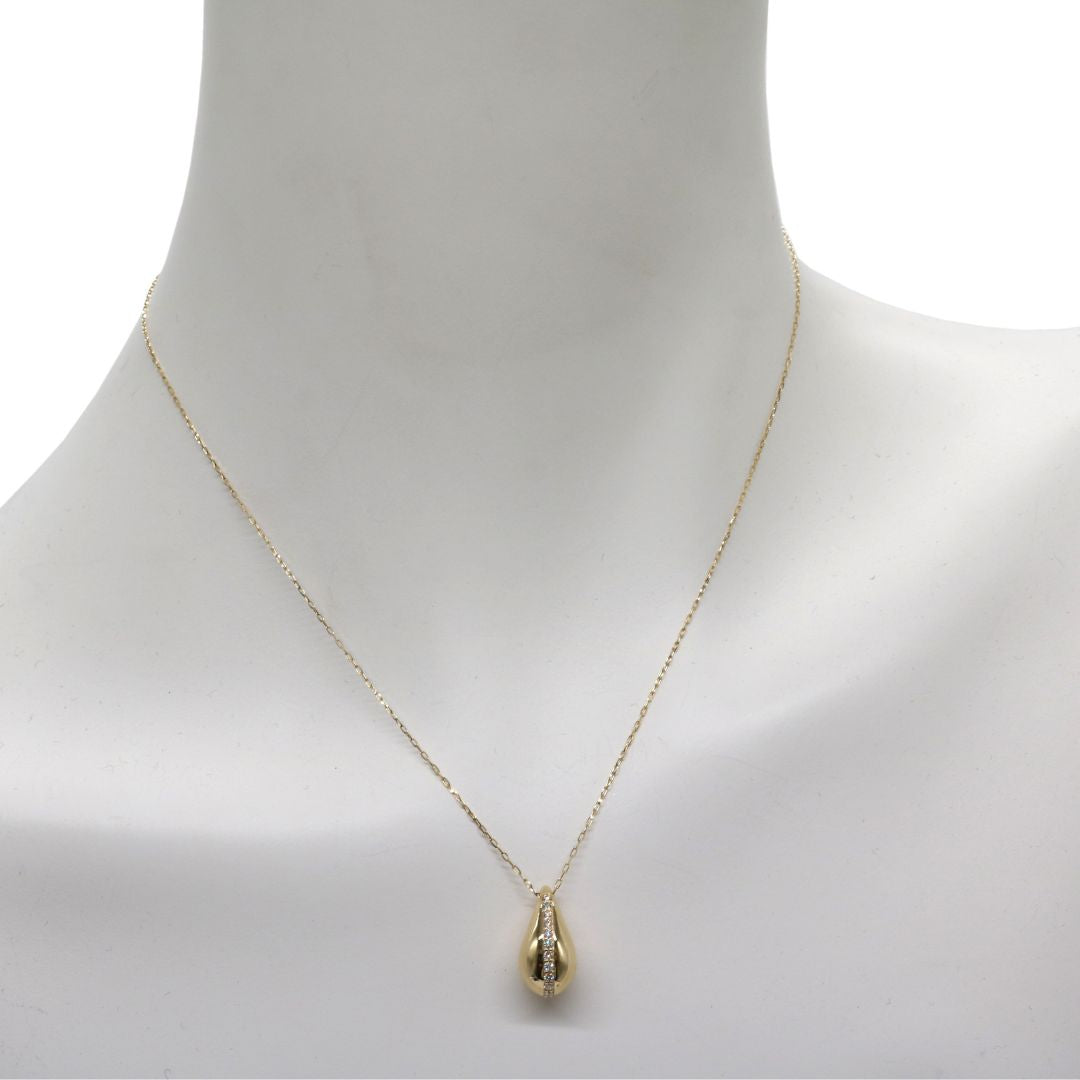 ORIGINAL JEWELRY <br>【オリジナルジュエリー】<br>K18YG D0.14ct<br>しずく ダイヤモンドネックレス<br>【NEW】