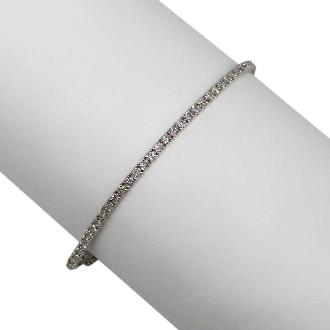 K18WG D3.01ct<br>ダイヤモンド テニスブレスレット<br>【NEW】