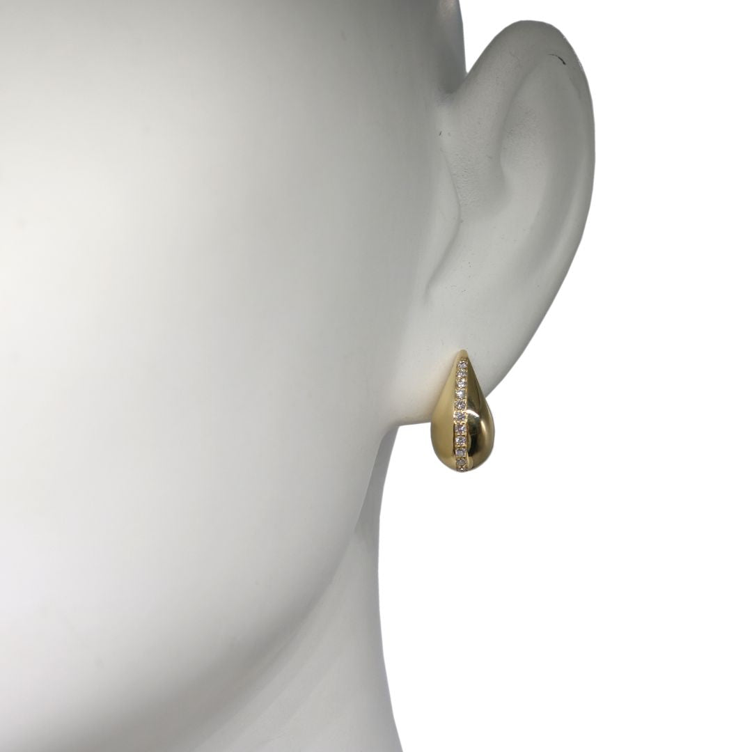 ORIGINAL JEWELRY<br>【オリジナルジュエリー】<br>K18YG/D0.28ct<br>しずく ダイヤモンド ピアス<br>【NEW】