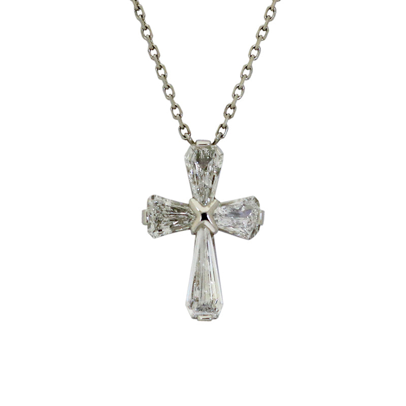 PT/D1.152ct<BR>クロスダイヤモンド<BR>ネックレス<BR>【NEW】