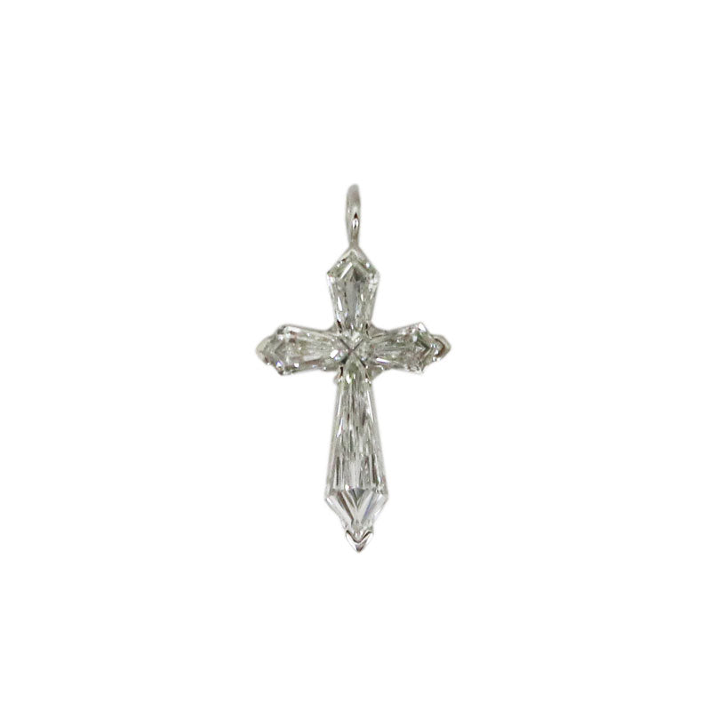 PT900 D0.759ct<BR>クロス ダイヤモンドトップ<BR>【NEW】