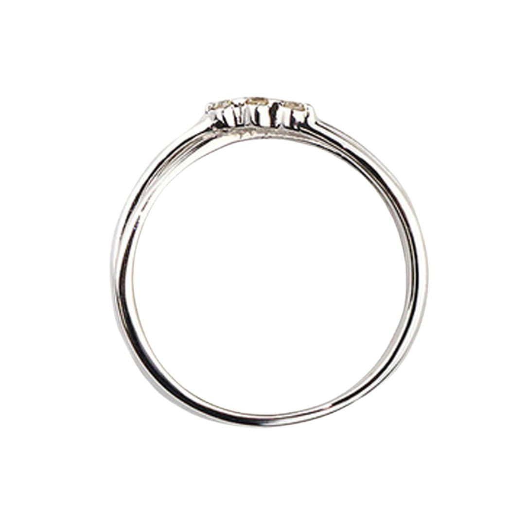 K18WG/D0.02ct<BR>3連クロス<BR>ダイヤモンド<BR>リング<BR>【NEW】