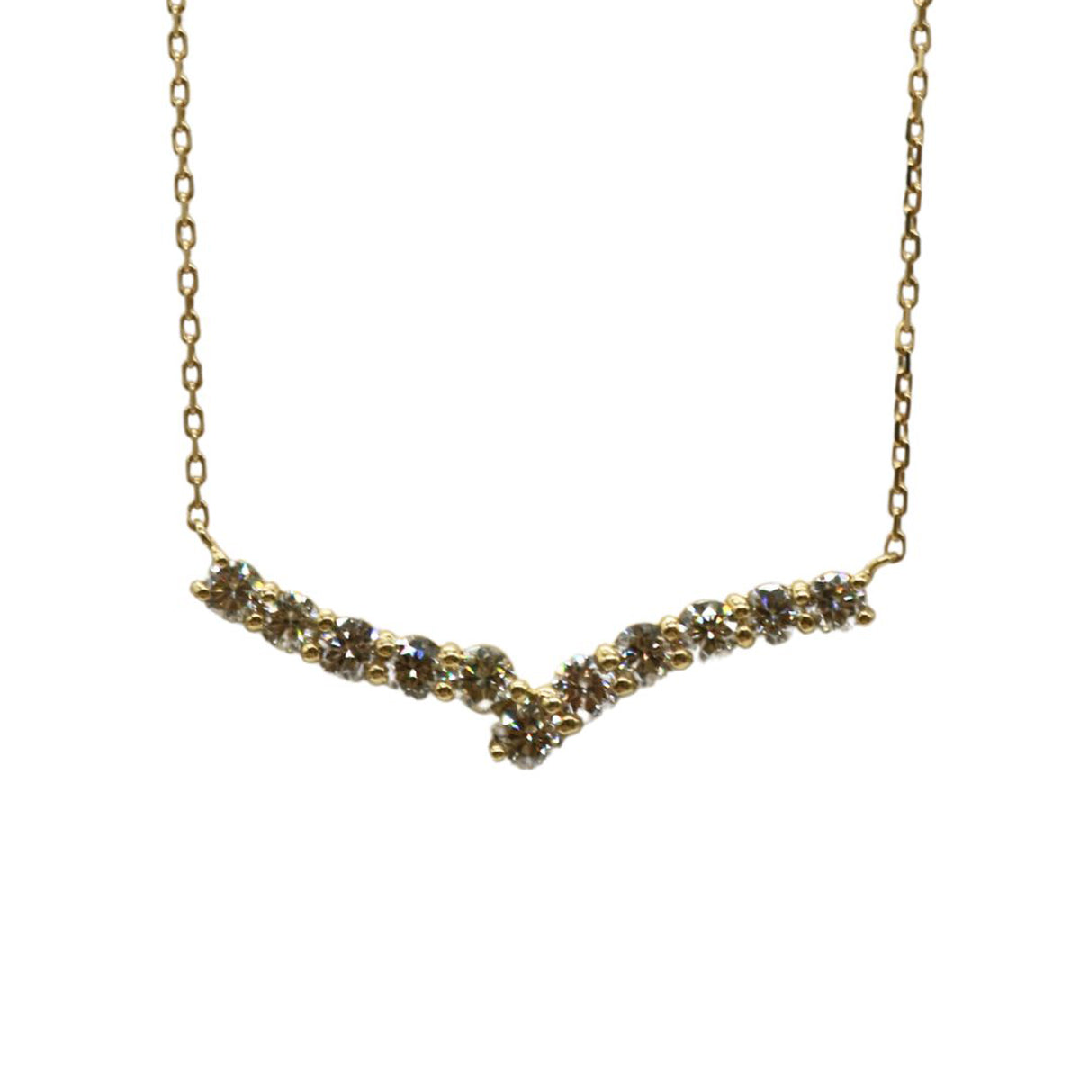 ORIGINAL JEWELRY<br>【オリジナルジュエリー】<br>K18YG/D0.50ct<br>V字ダイヤモンド ネックレス<br>【NEW】