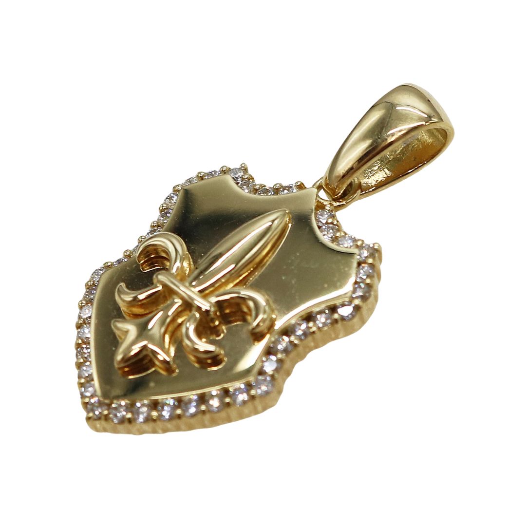 K18YG D0.35ct<br>プレート ユリ ペンダントトップ<br>【NEW】