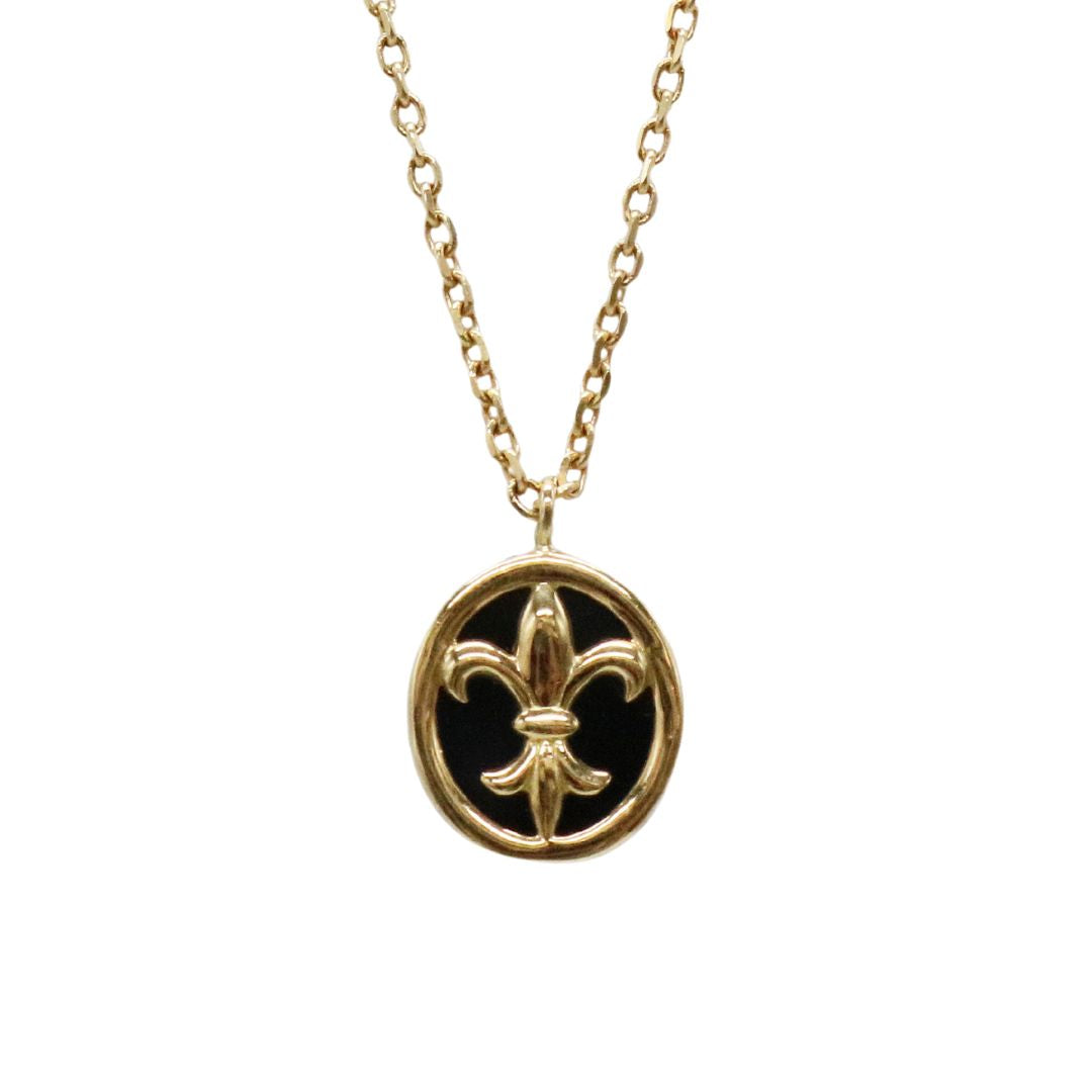 K18YG<br>オニキス ユリ ネックレス<br>【NEW】