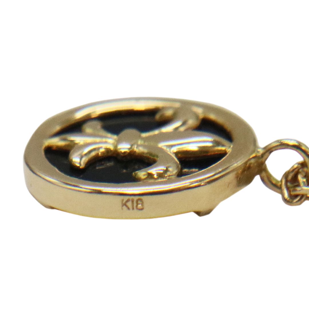 K18YG<br>オニキス ユリ ネックレス<br>【NEW】