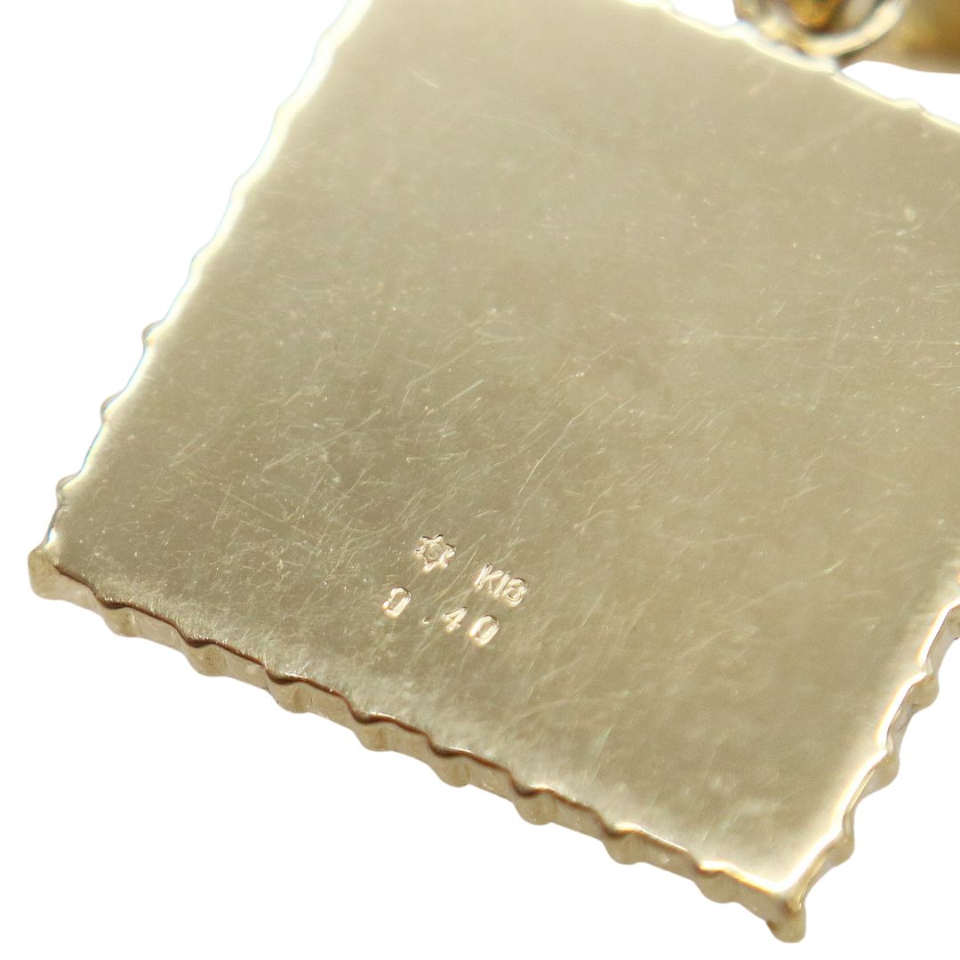K18YG D0.40ct<br>プレート クロス ペンダントトップ<br>【NEW】