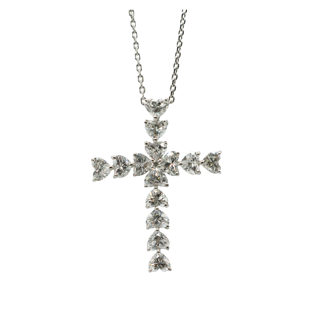 K18WG/D1.00ct ハートクロスダイヤモンドネックレス【NEW】