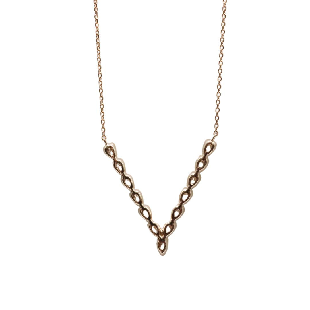 ORIGINAL JEWELRY<br>【オリジナルジュエリー】<br>K18PG/D0.54ct<br>V字ダイヤモンド ペンダント Mサイズ<br>【NEW】