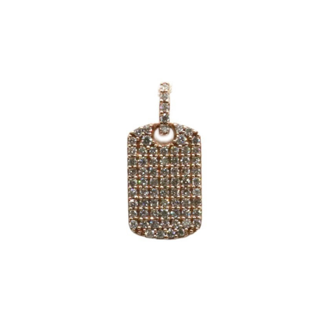 K18PG/D0.32ct プレートダイヤモンド ペンダントトップ Mサイズ【NEW】