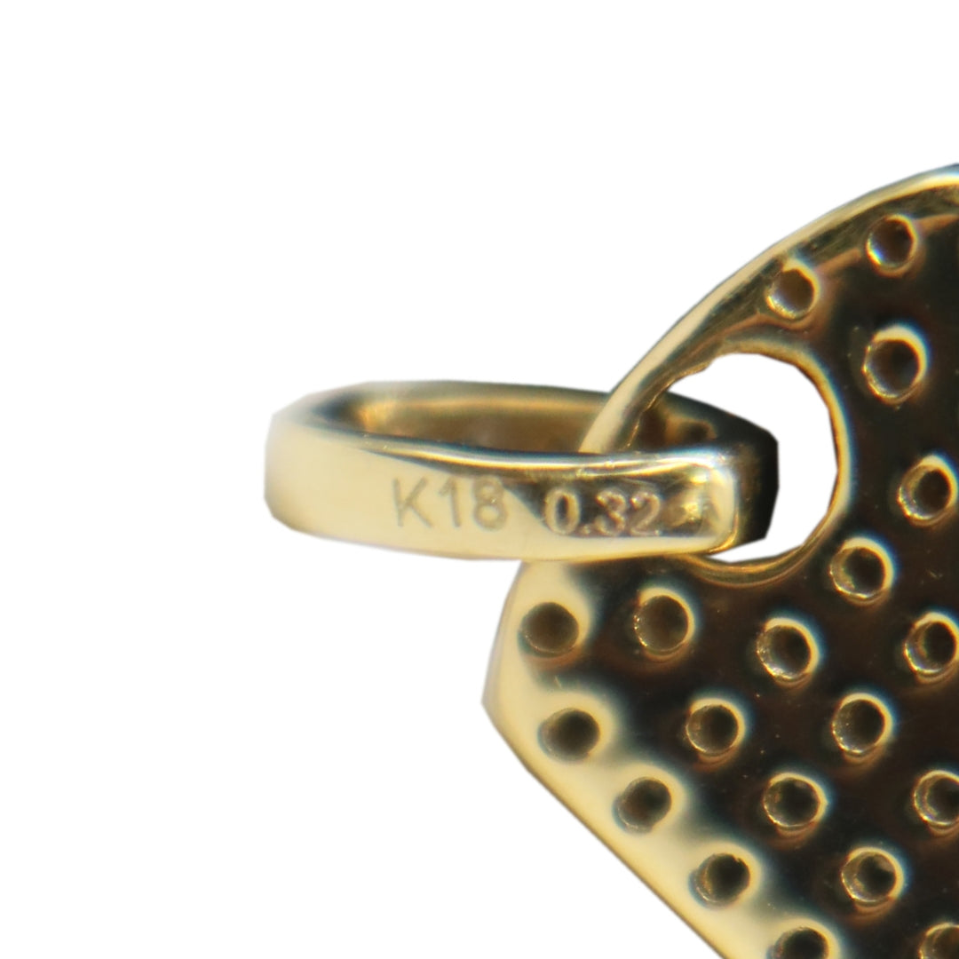 K18YG/D0.32ct<br>プレートダイヤモンド<br>ペンダントトップ Mサイズ<br>【NEW】