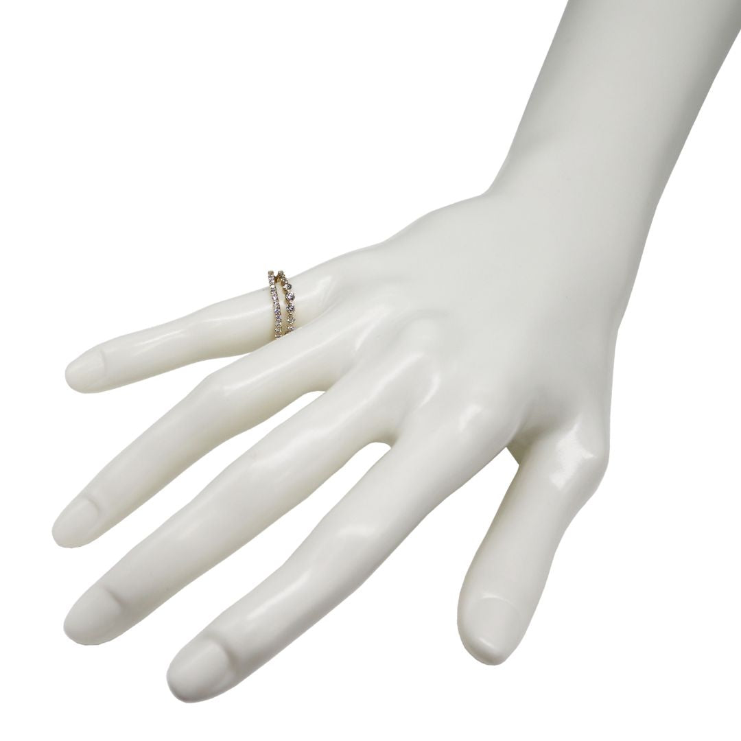 K18YG/D0.30ct<br>2連ダイヤモンドリング<br>【NEW】