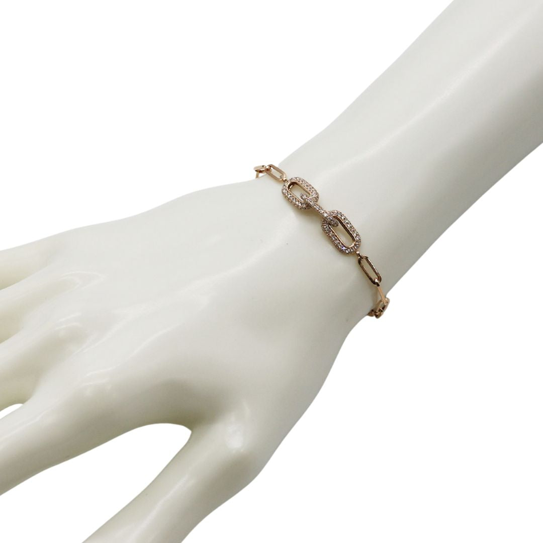 K18PG/D0.59ct<br>ペーパークリップ ブレスレット<br>【NEW】