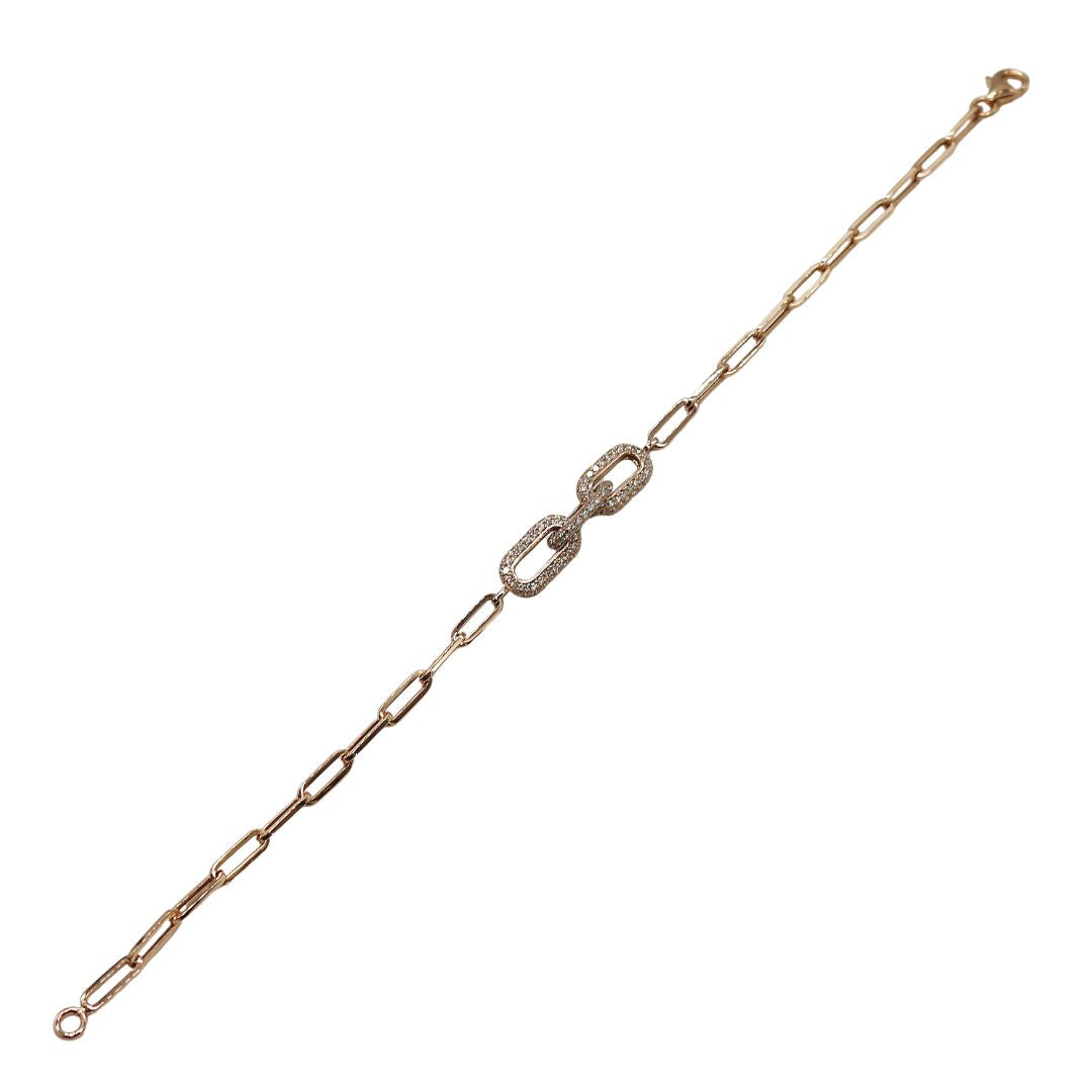 K18PG/D0.59ct<br>ペーパークリップ ブレスレット<br>【NEW】