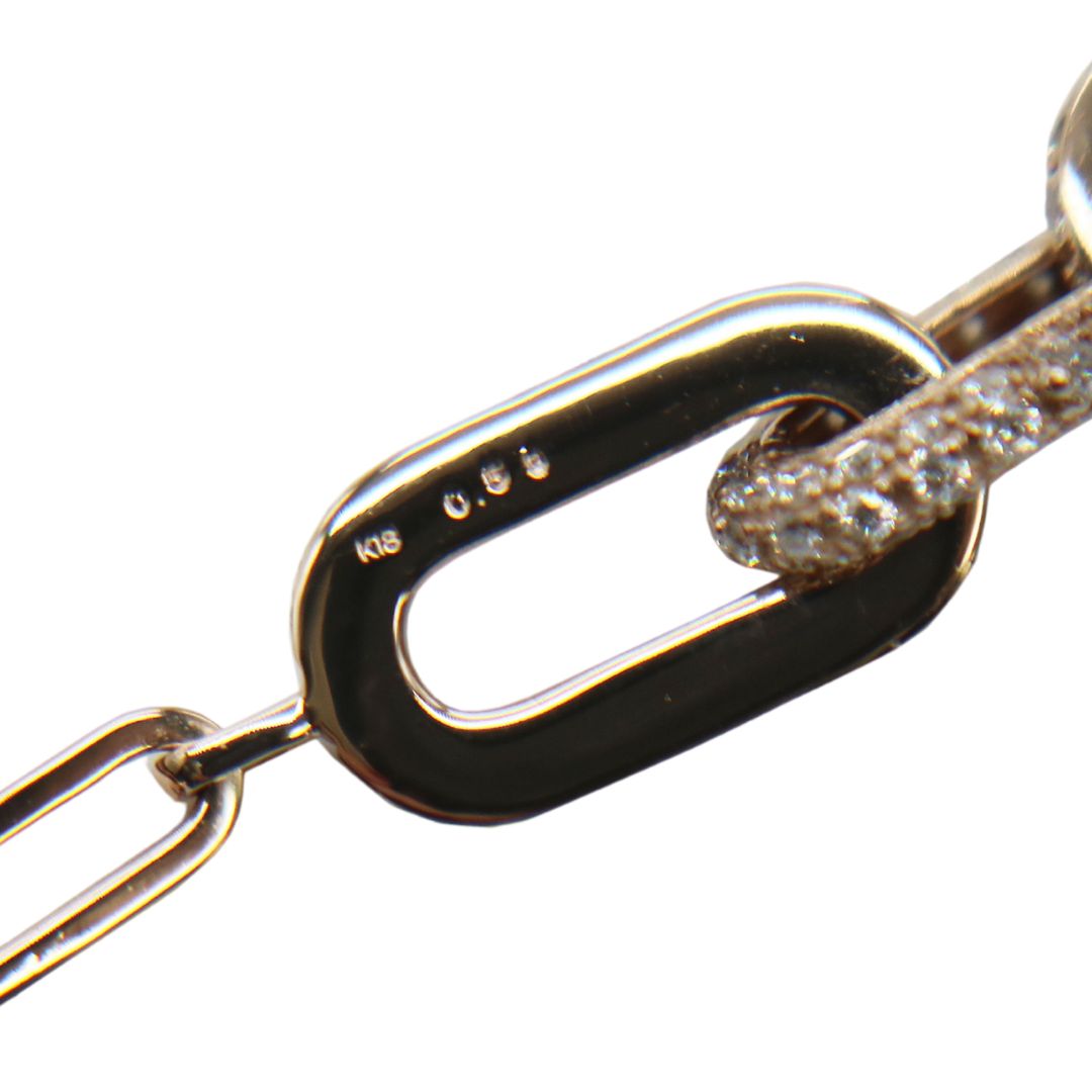 K18PG/D0.59ct<br>ペーパークリップ ブレスレット<br>【NEW】