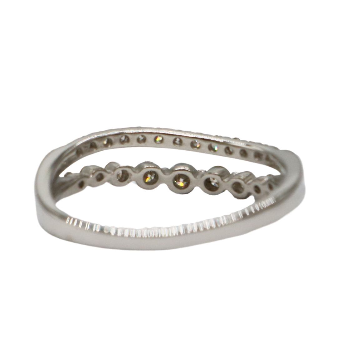 ORIGINAL JEWELRY<br>【オリジナルジュエリー】<br>PT900/D0.30ct<br>2連ダイヤモンドリング<br>【NEW】