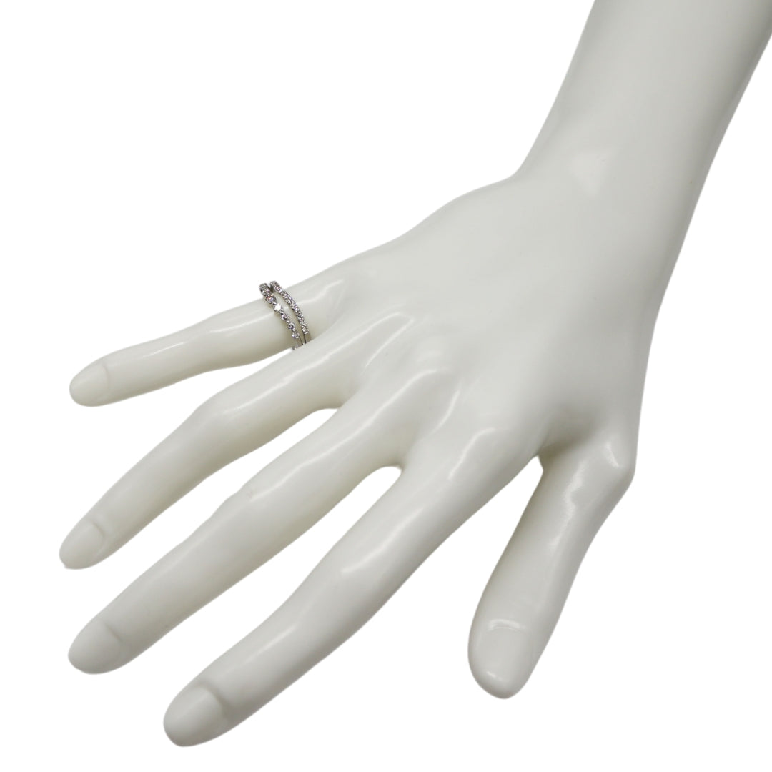 ORIGINAL JEWELRY<br>【オリジナルジュエリー】<br>PT900/D0.30ct<br>2連ダイヤモンドリング<br>【NEW】