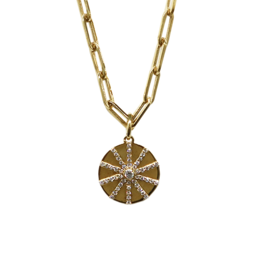 ORIGINAL JEWELRY <br>【オリジナルジュエリー】<br>K18YG D0.25ct<br>ダイヤモンド メダルネックレス<br>【NEW】